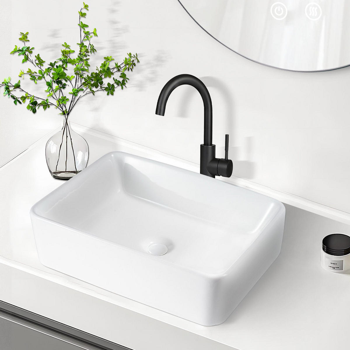 WASCHBECKEN Baunach II 48/37/13.5cm - Weiß, Keramik (37/13.5/48cm) - Nettlife