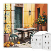SCHLÜSSELBOX Weiß 30x30 cm – Türöffnung nach rechts - Sonnige Terrasse - Gelb, Metall (30/30/5cm) - TULUP