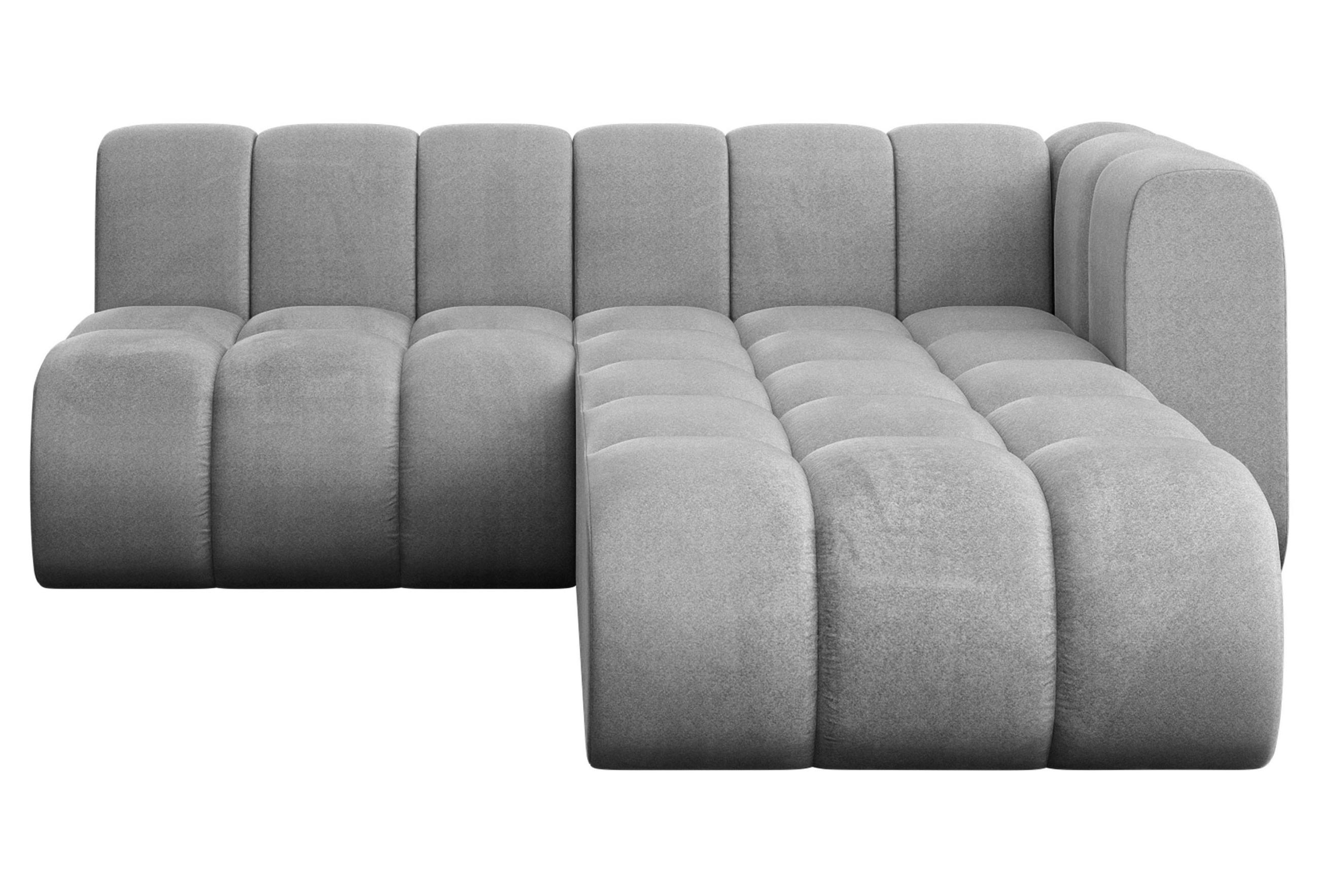 ECKSOFA modulares Sofa Darnel-L1 - 205x177x70 cm Grau - Hellgrau, Holzwerkstoff/Textil (205/177cm) - ALTDECOR