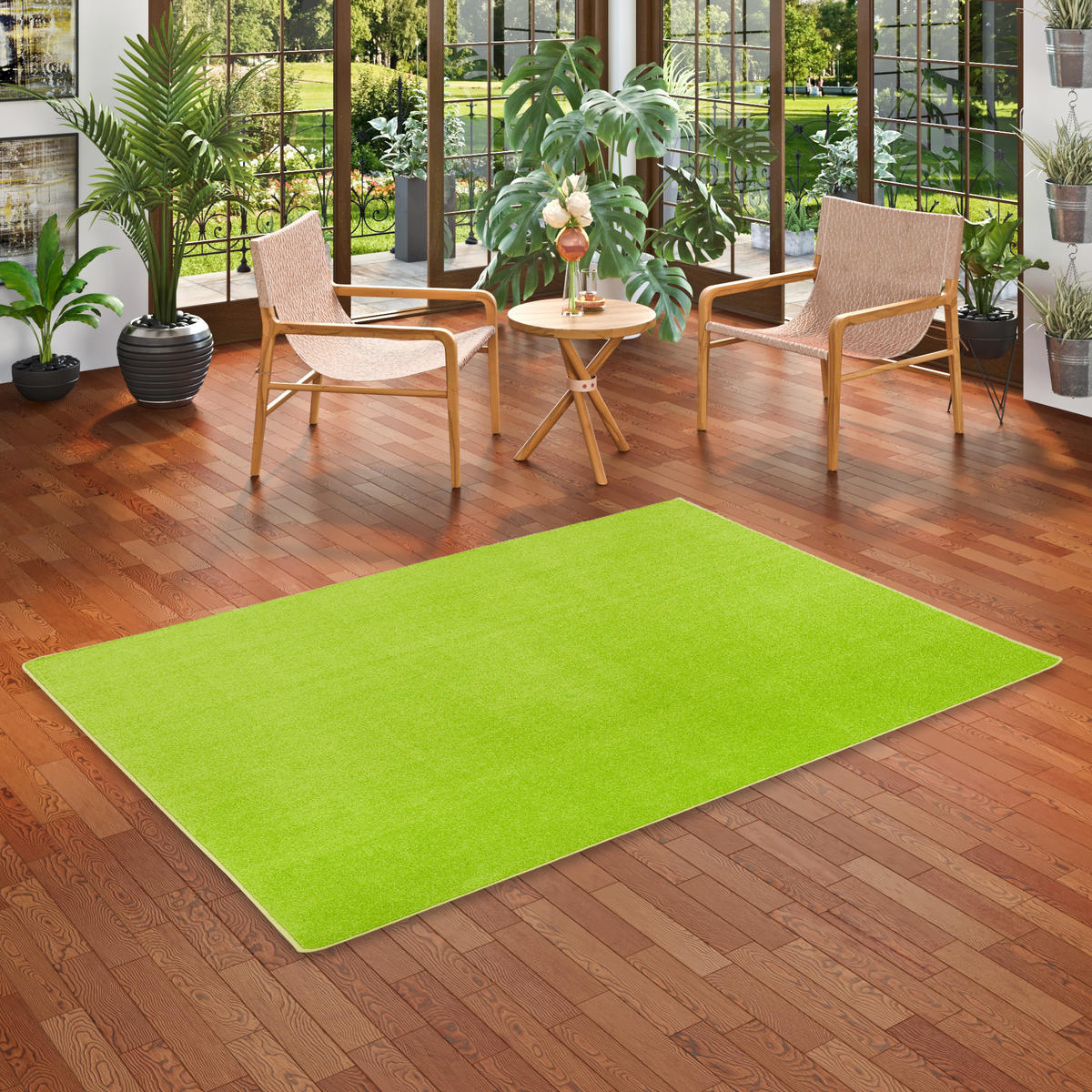 TREND VELOURS TEPPICH JOY - Limette, Textil (100/200cm) - Snapstyle