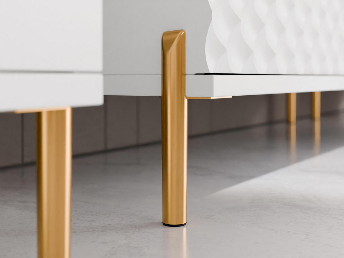 COUCHTISCH Lemiros - Goldfarben/Weiß, Holzwerkstoff/Metall (50/92/43cm) - MIRJAN24