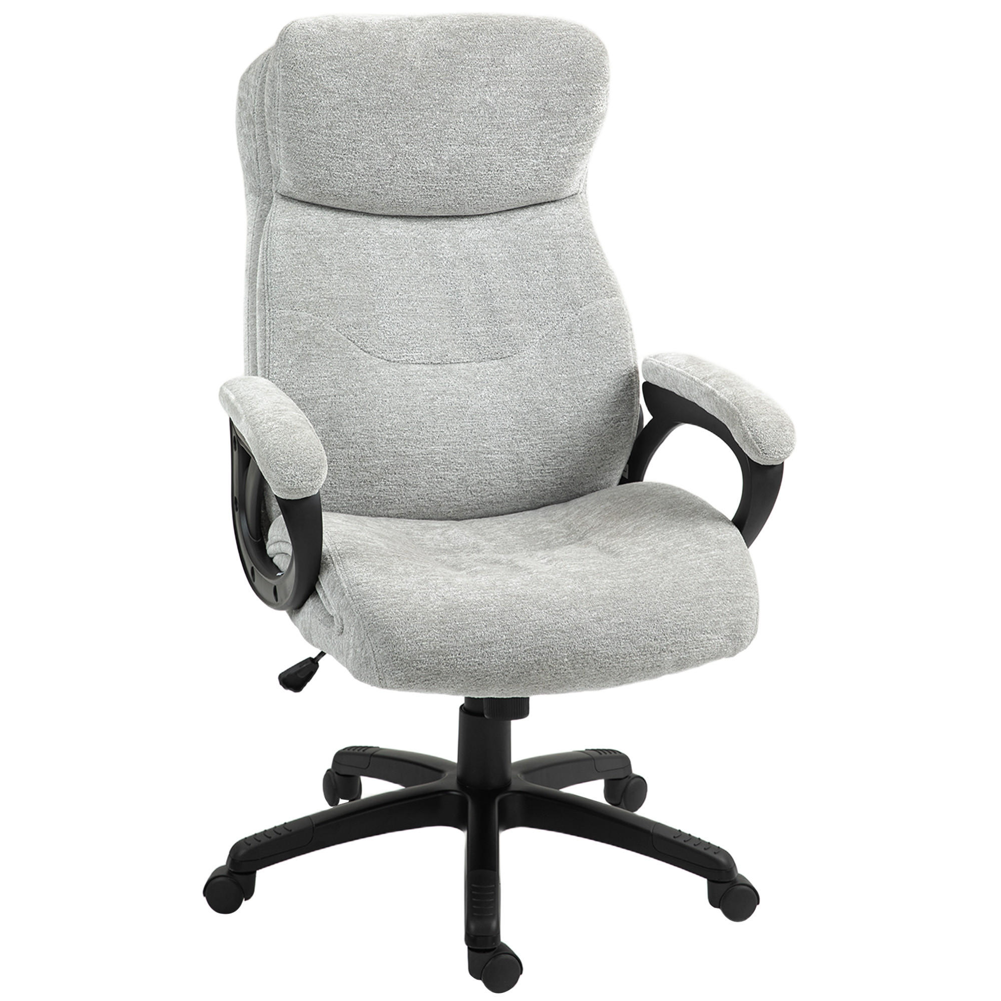 BÜROSTUHL mit Wippfunktion, Hellgrau - Hellgrau, Kunststoff (77/115.5/66cm) - HOMCOM