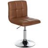 DREHSTUHL Lederlook hellbraun - Chromfarben/Hellbraun, Textil/Metall (44/74/49cm) - CLP