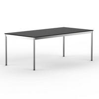 SCHREIBTISCH VST1 200 x 100 cm Schwarz – höhenverstellbar - Chromfarben/Schwarz, Holzwerkstoff (200/100/75.5cm) - Versee