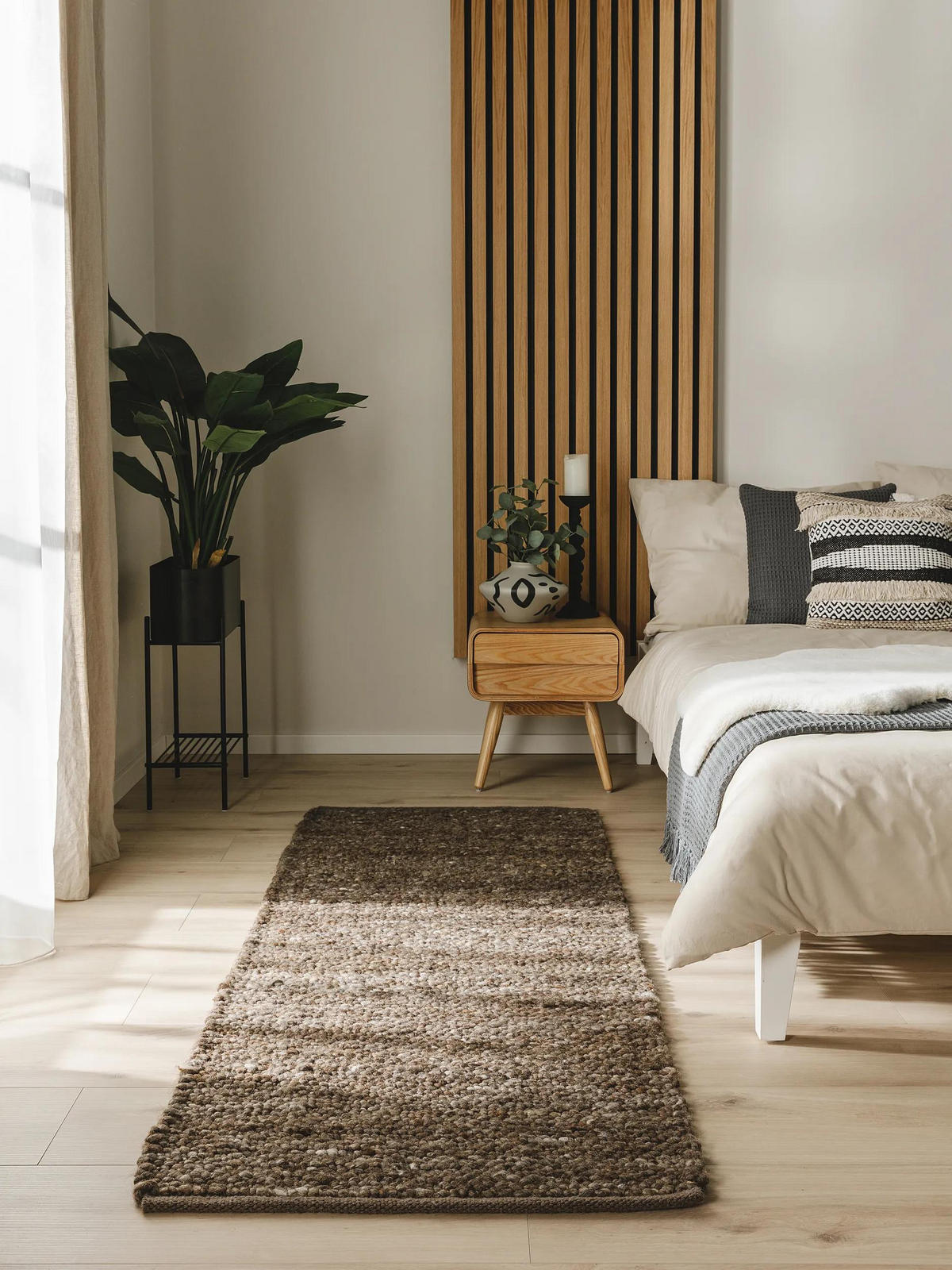WOLLTEPPICH Finn Braun 70x200 cm - Braun, Textil (70/200cm) - benuta Pure