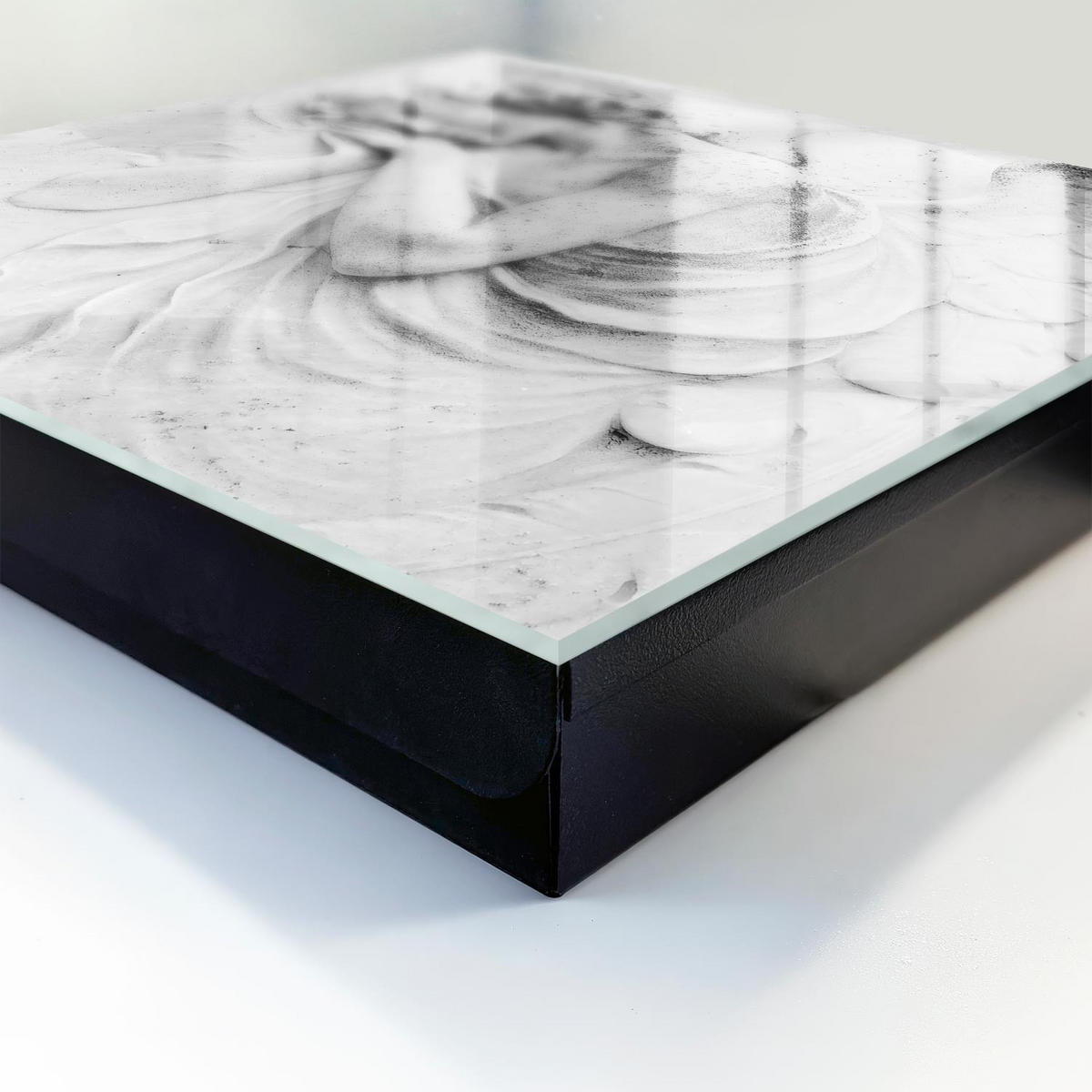 SCHLÜSSELBOX Schwarz 30x30 cm- Türöffnung nach rechts - Engelsgleiche Erleichterung - Weiß, Metall (30/30/5cm) - TULUP