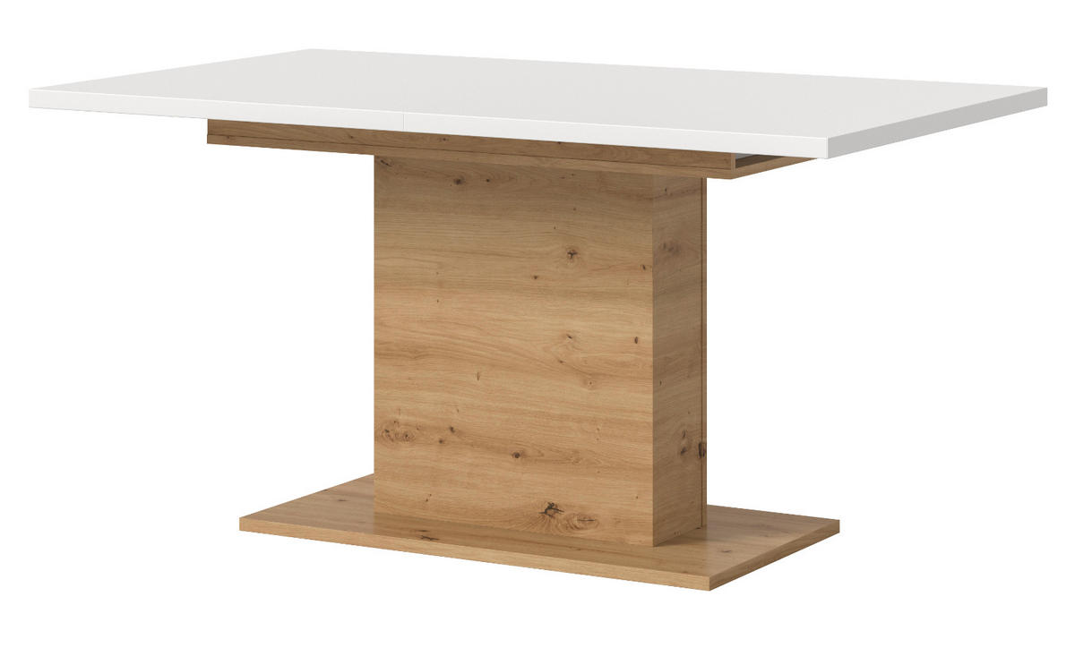 ESSTISCH weiß, Eiche Artisan, Küchentisch ausziehbar 150 - 190 cm - Eiche Artisan/Weiß, Holzwerkstoff/Metall (150/90/76cm) - Inn.Furn