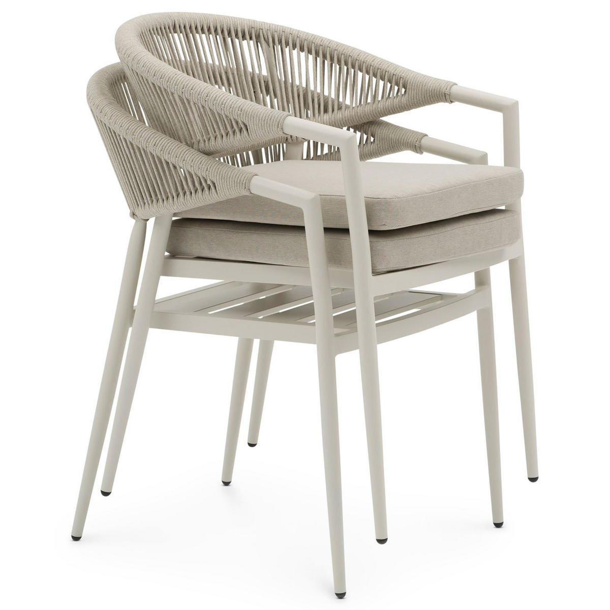 GARTENSTÜHLE SELI 6ER-SET - Creme, Textil (57/79/60cm) - IDIMEX