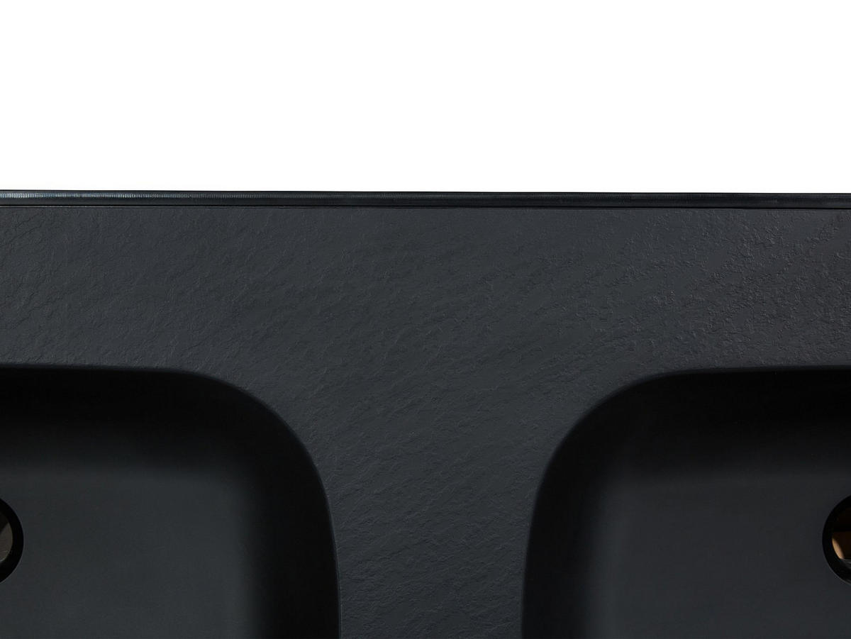 EINBAUWASCHBECKEN - 120 cm x 46 cm - Harz - Schwarz - ATIWA - Schwarz, Kunststoff (120/14.5/46cm) - Vente-Unique