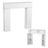 KAMINUMRANDUNG mit Stauraum 107x100 cm Kaminumrandung Holz Kaminrahmen - Weiß, Holz (18/100.4/107cm)