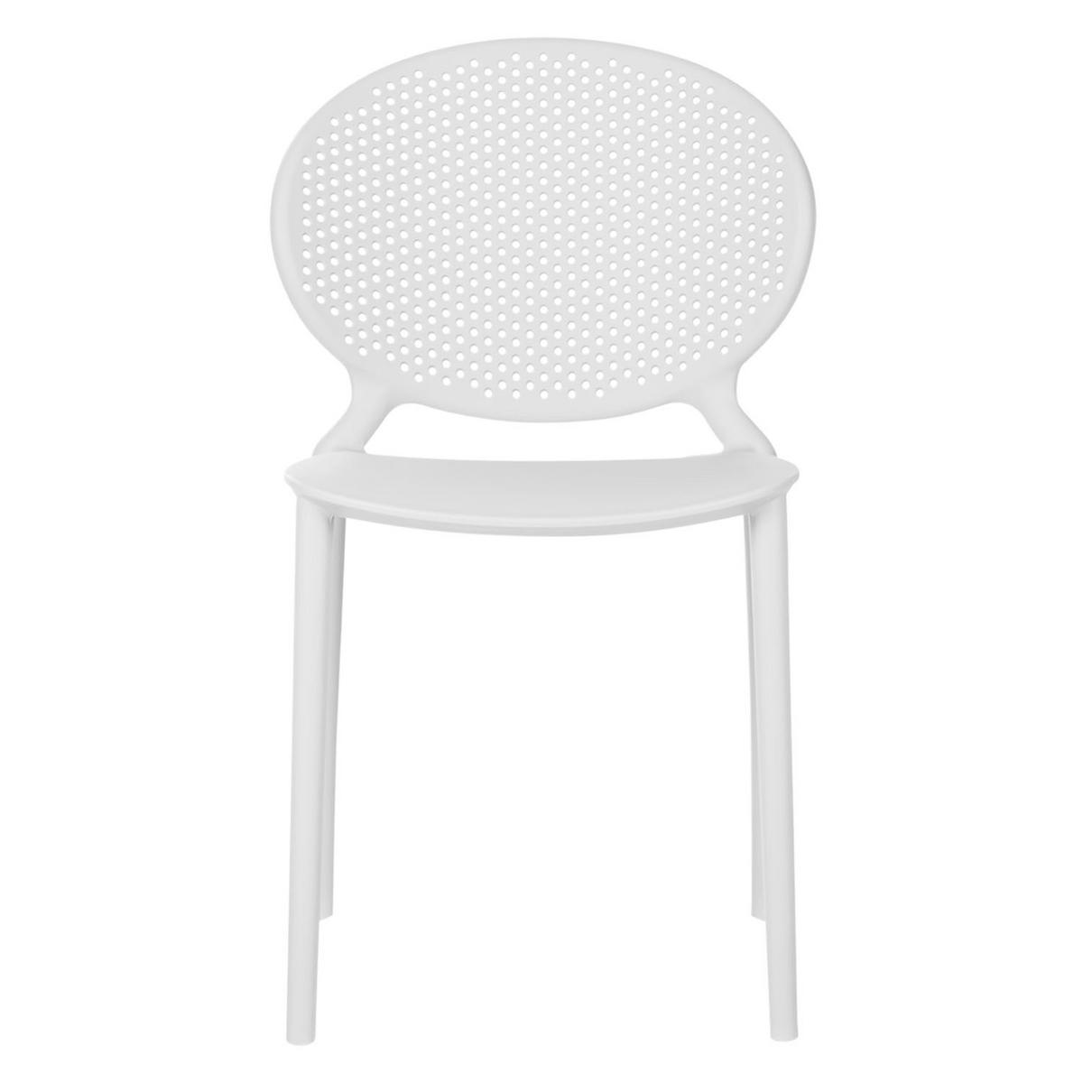 GARTENSTUHL 4er-Set Kunststoff Weiß - Weiß, Kunststoff (41/77/48cm) - Homestyle4u