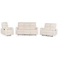6-SITZER-SOFA SET Samtstoff creme manuell verstellbar Verdal - Weiß, Textil (73/73/180cm) - Beliani