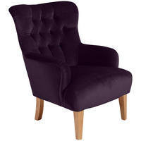 SESSEL Kaiya Bezug Samtvelours Buche natur / purple - Lila, Kunststoff (71/97/82cm) - 58aufmkessel