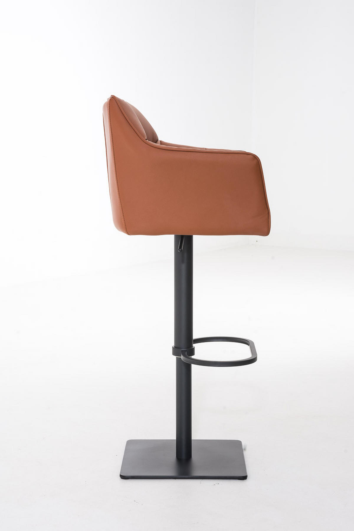 BARHOCKER Lederlook Hellbraun - Hellbraun/Schwarz, Textil/Metall (64/88/45cm) - CLP