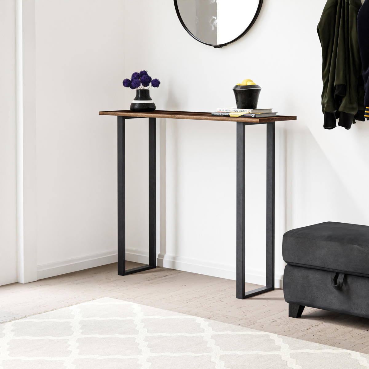 TISCHGESTELL-SET 2 TLG. Kauniainen - Schwarz, Metall (27/87/4cm) - [en.casa]