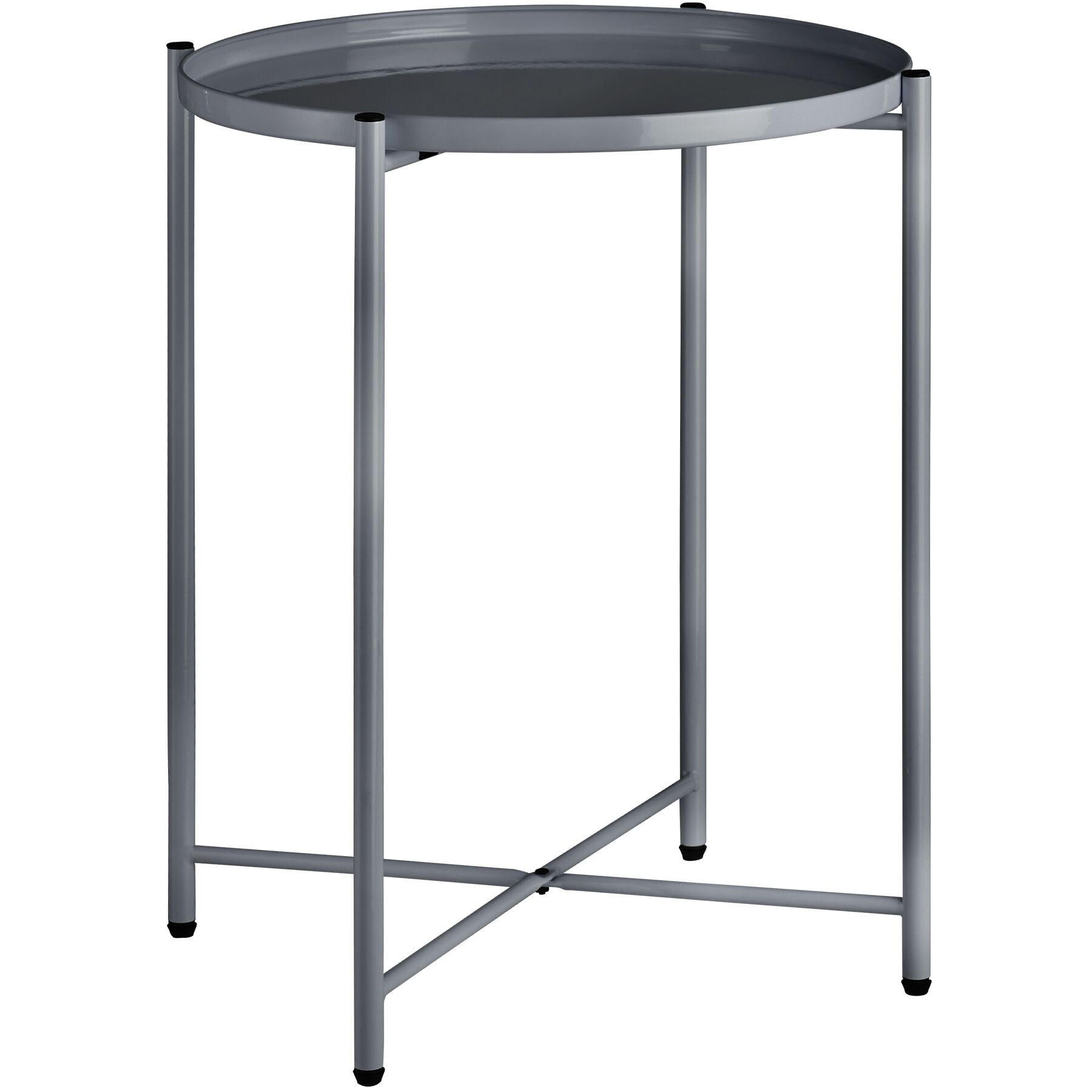 BEISTELLTISCH Chester,45,5 x 45,5 x 53 cm,dunkelgrau - Dunkelgrau, Metall (45.5/45.5/53cm) - tectake