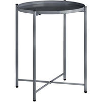 BEISTELLTISCH Chester,45,5 x 45,5 x 53 cm,dunkelgrau - Dunkelgrau, Metall (45.5/45.5/53cm) - tectake