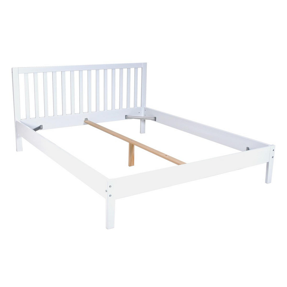 BETT MIT KOPTEIL PARKER / Bett 140x190 - Weiß - Weiß, Holz (140/190cm) - Weber Industries