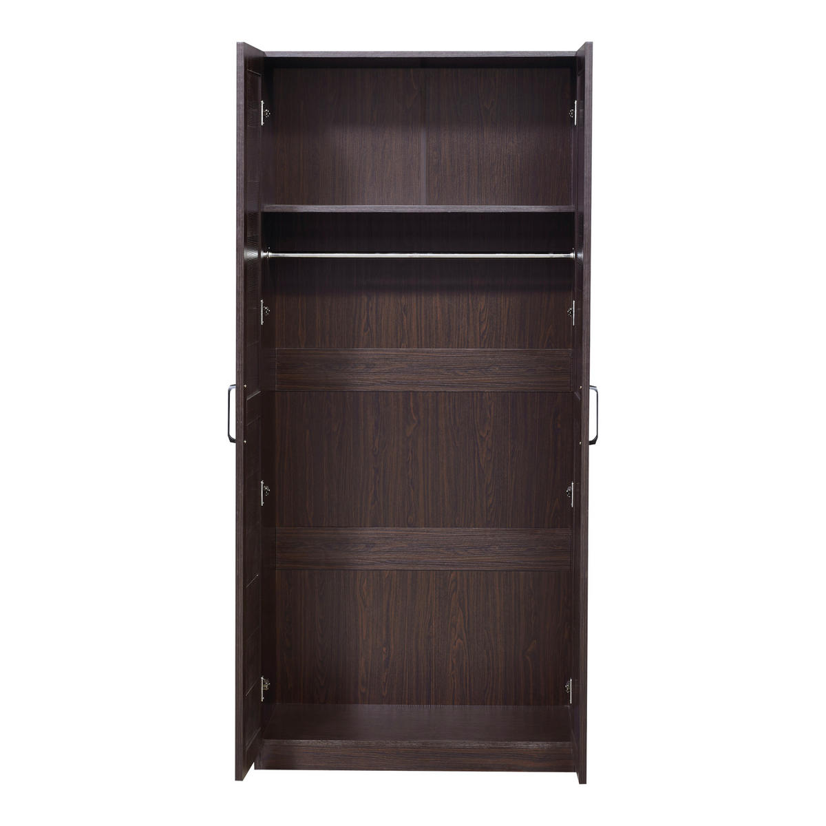 KLEIDERSCHRANK Finning - Walnussfarben, Holzwerkstoff (80/176/52cm) - [en.casa]