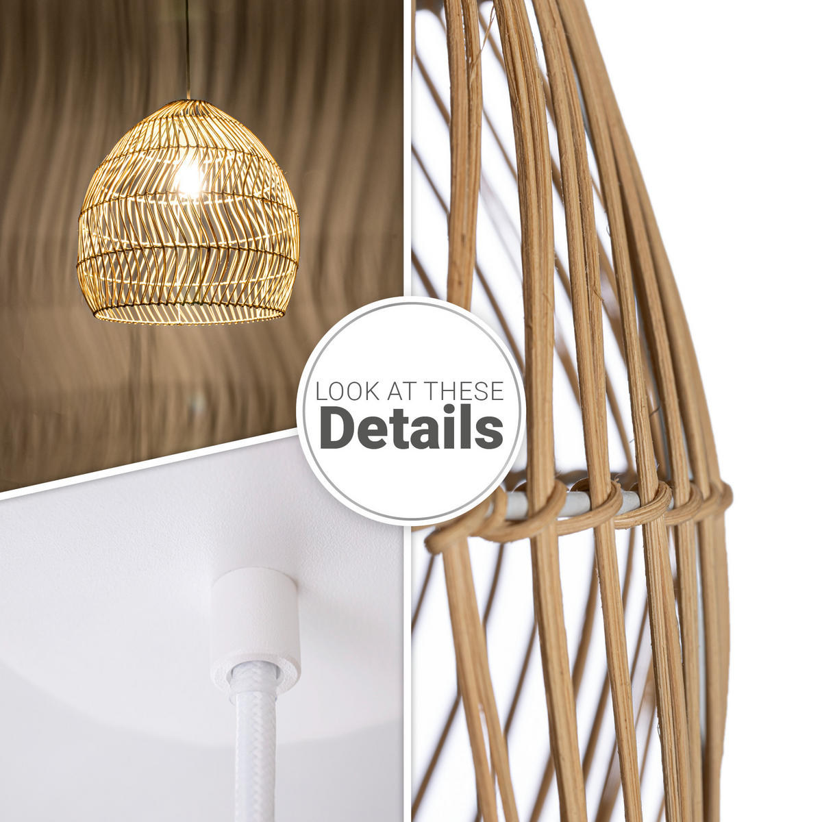 PENDELLEUCHTE Orna - Weiß, Metall (40/40/41cm) - Paco Home