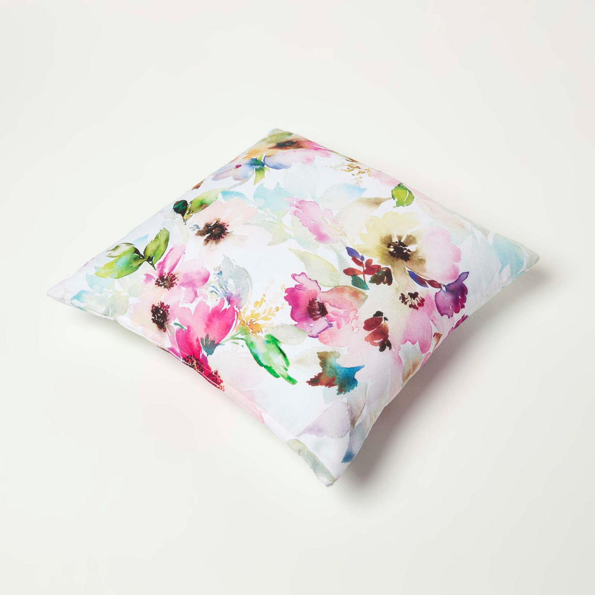 OUTDOOR-KISSEN 2er-Set 45/45 cm – Aquarell-Blumen - Multicolor, Textil (45/45cm) - Homescapes