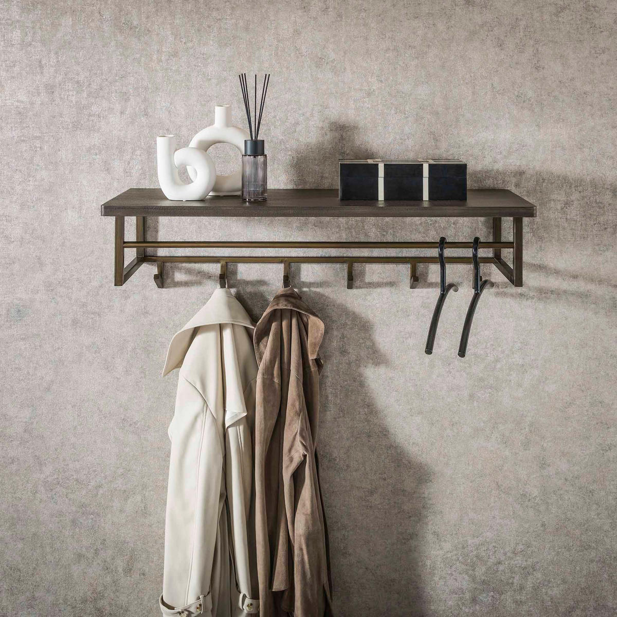 WANDGARDEROBE Ferro Braun 33/100/ 26 cm - Braun, Metall (100/26/33cm) - Hoyz Collection