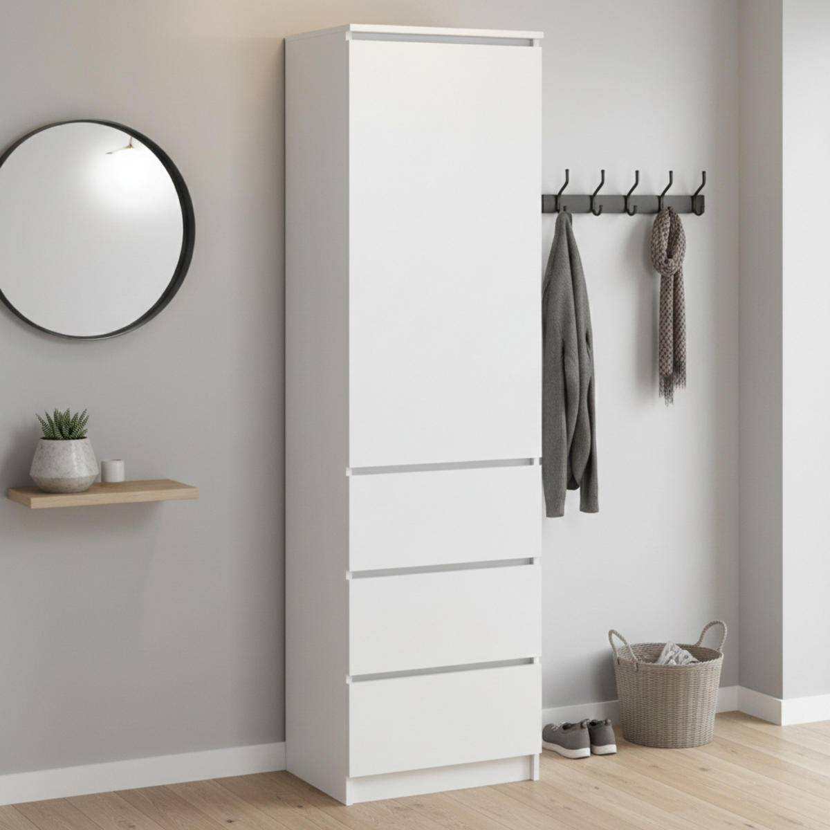 KLEIDERSCHRANK in Weiß - Weiß, Holzwerkstoff (50/180.5/40cm) - Home Collective