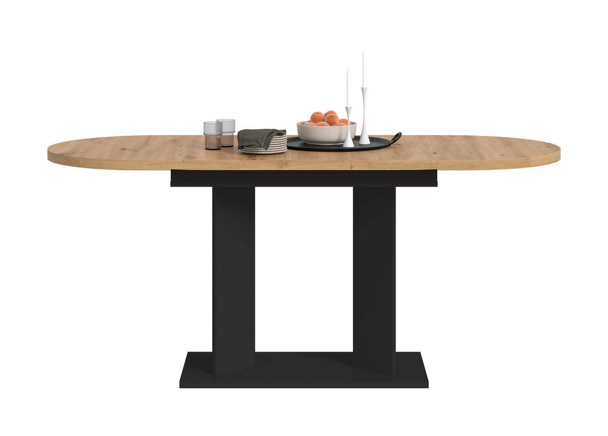 ESSTISCH GUSTAV (B/H/T: ca. 170/76/70 cm) in schwarz/Artisan Eiche Nachbildung - Schwarz, Holzwerkstoff (70/170/76cm)