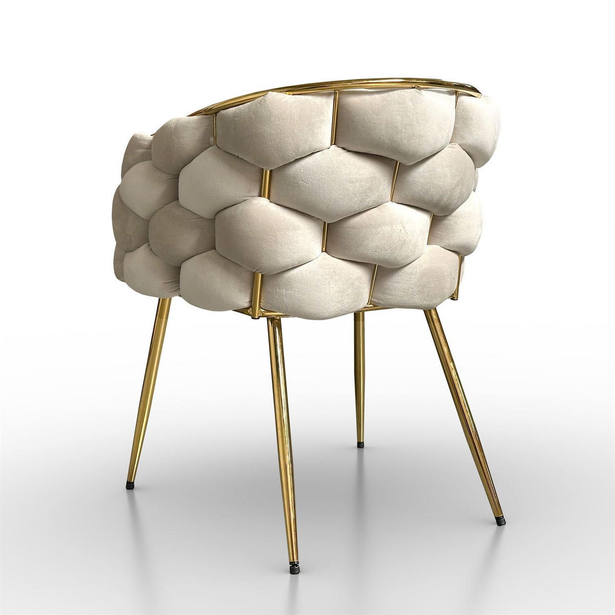 ARMLEHNENSTUHL BLOSSOM - Beige/Goldfarben, Textil (65/80/58cm) - Lookway