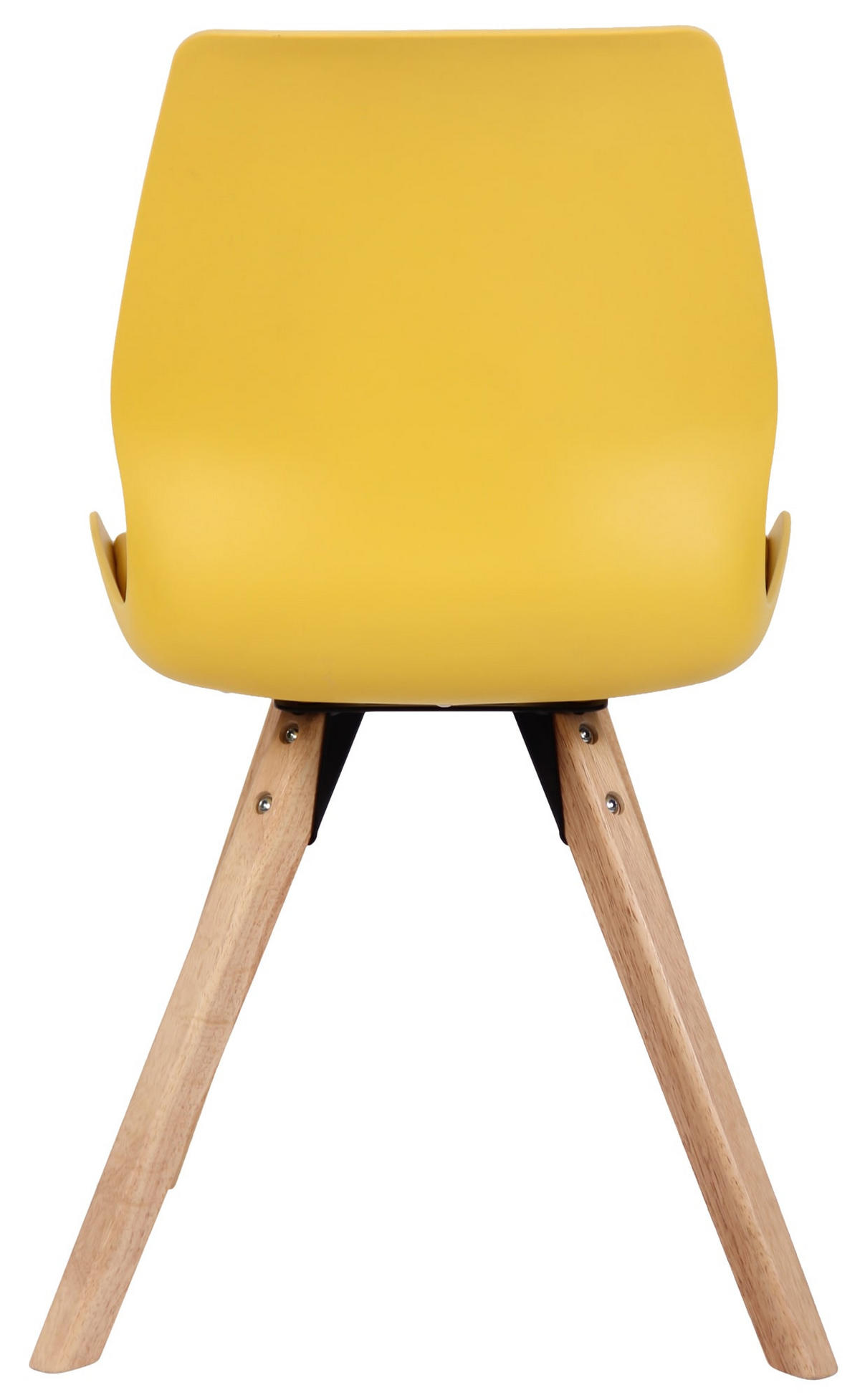 STUHL 2er Set Kunststoff gelb - Eukalyptusholzfarben/Gelb, Holz/Kunststoff (48/87/58cm) - CLP