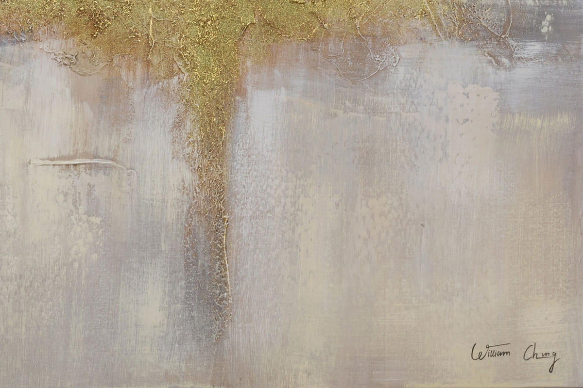 ACRYLBILD HANDGEMALT 80/80 cm - Goldfarben/Grau, Holz/Textil (80/80cm) - KUNSTLOFT