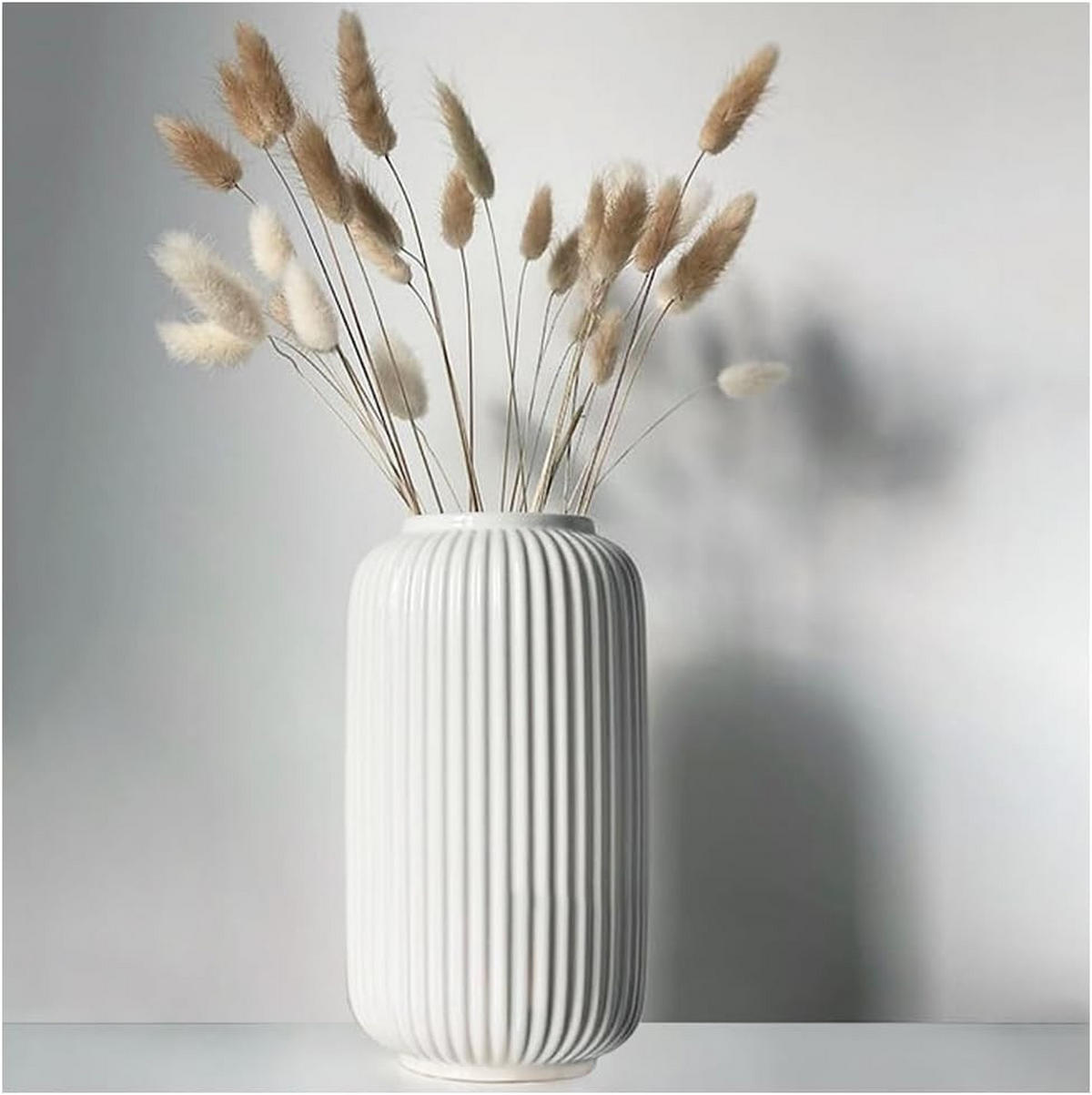 VASE 7.5 x 7.5 x 20 cm Kunststoff - Weiß, Keramik (20cm) - LIBRATON