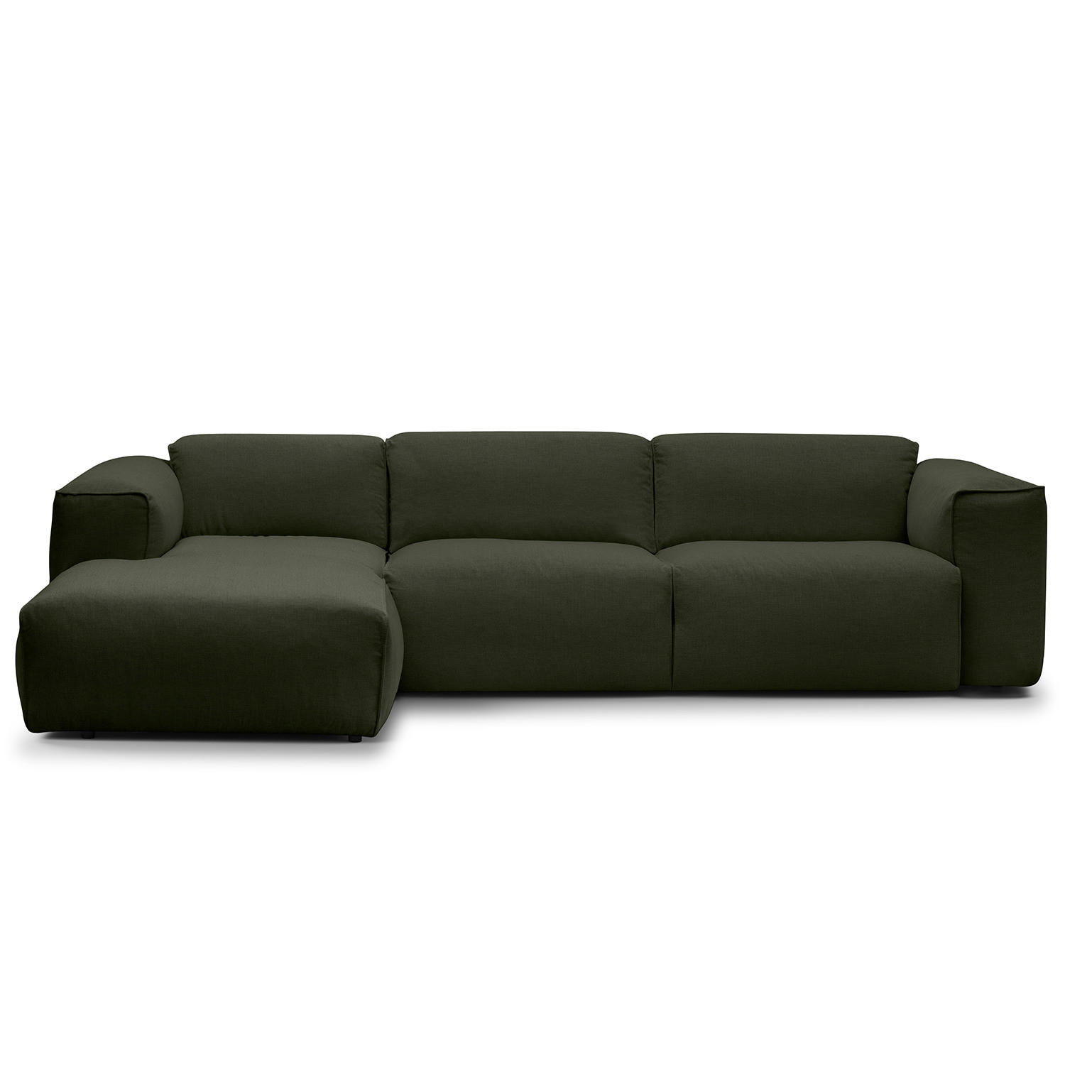 3-SITZER ECKSOFA mit Longchair - Schwarz/Grau, Textil (284/173cm) - home24