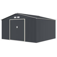 GERÄTEHAUS mit Bodenrahmen Metall S350 Grau - Grau, Metall (341/201/322cm) - HATTORO