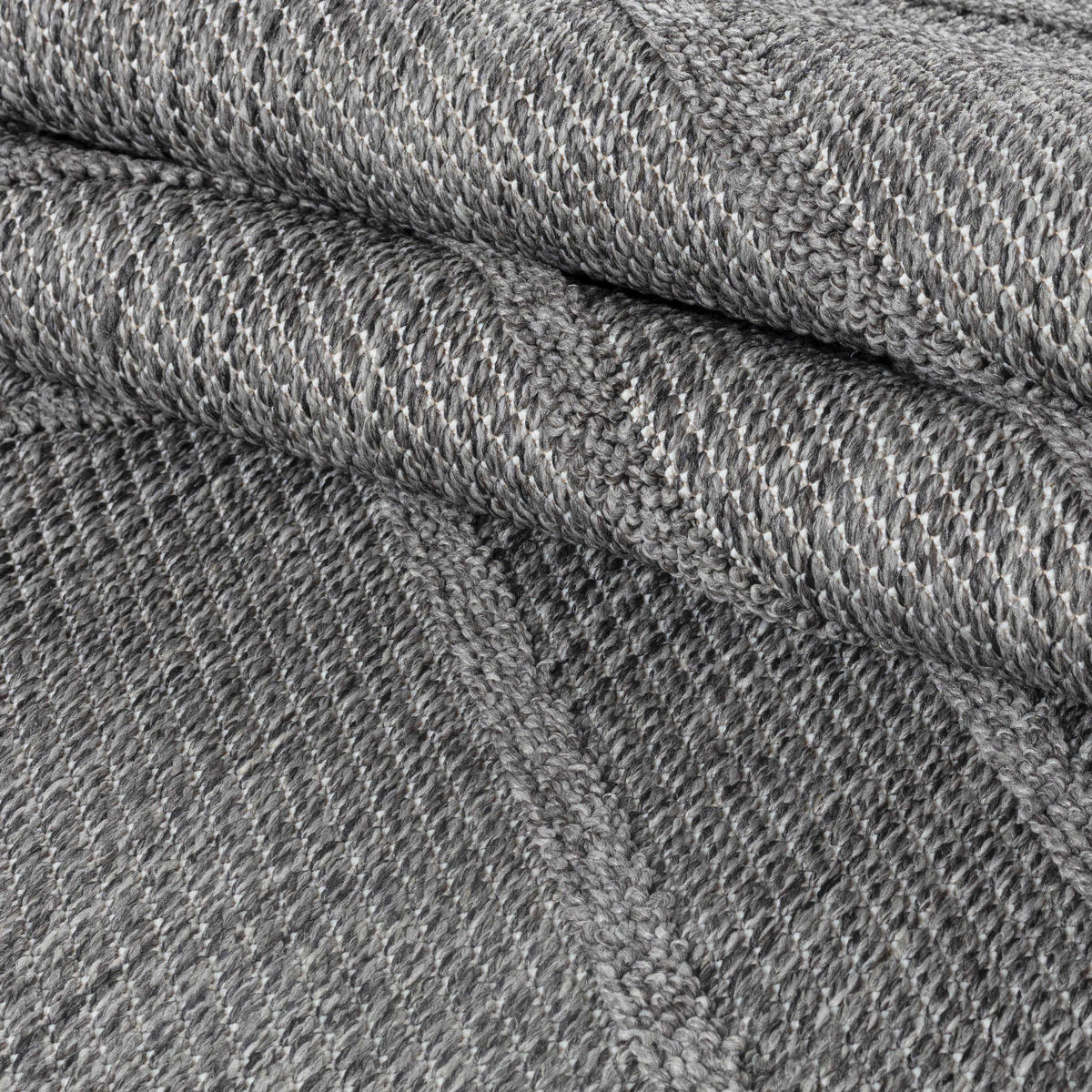 TEPPICH Outdoor Flachgewebe Boho-Muster Polypropylen Küche Grau Rechteckig 120x170 - Grau, Textil (120/170cm) - KADIMA DESIGN