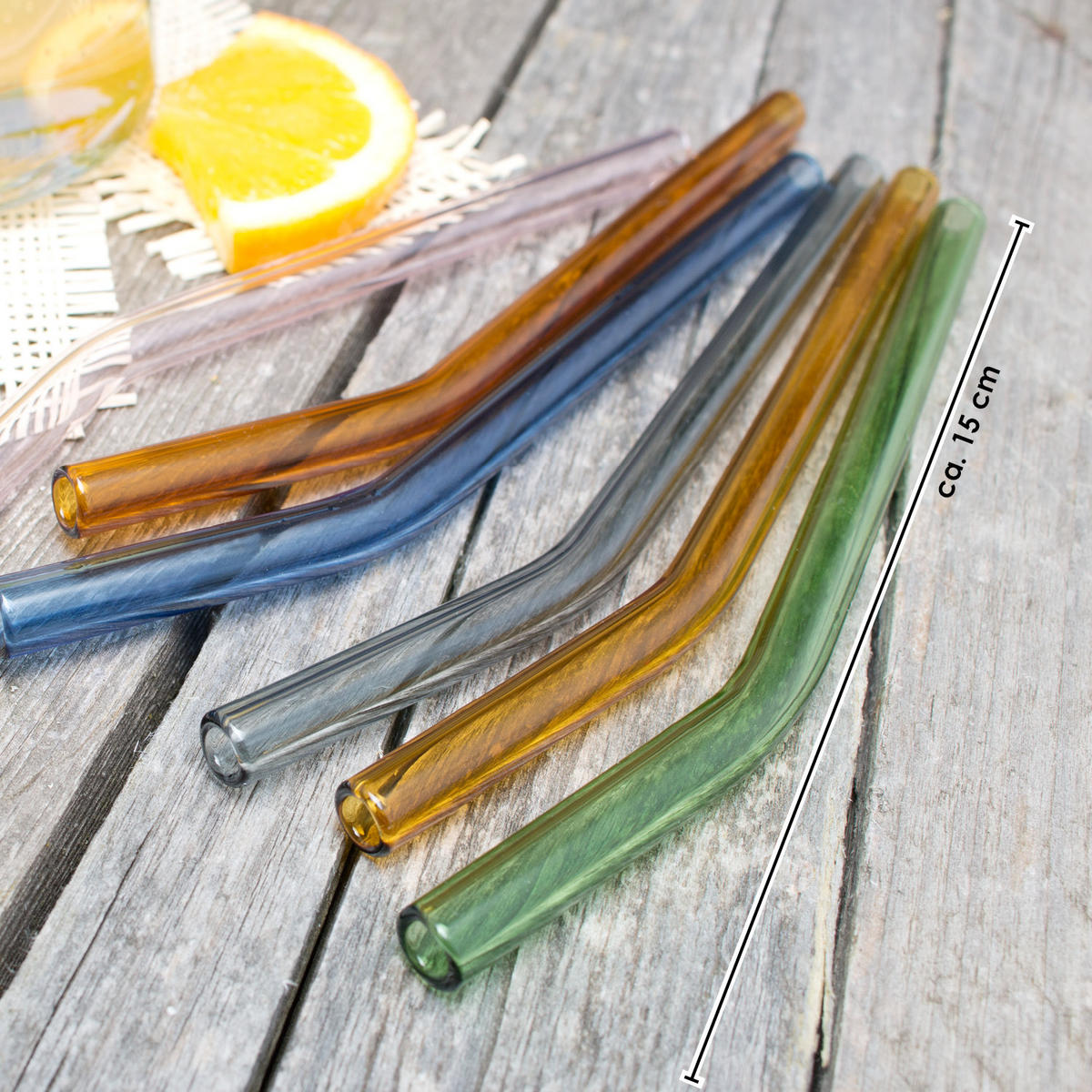 GLAS-TRINKHALME 6er-Set, Borosilikatglas - Multicolor, Glas (0.8/15cm) - bremermann