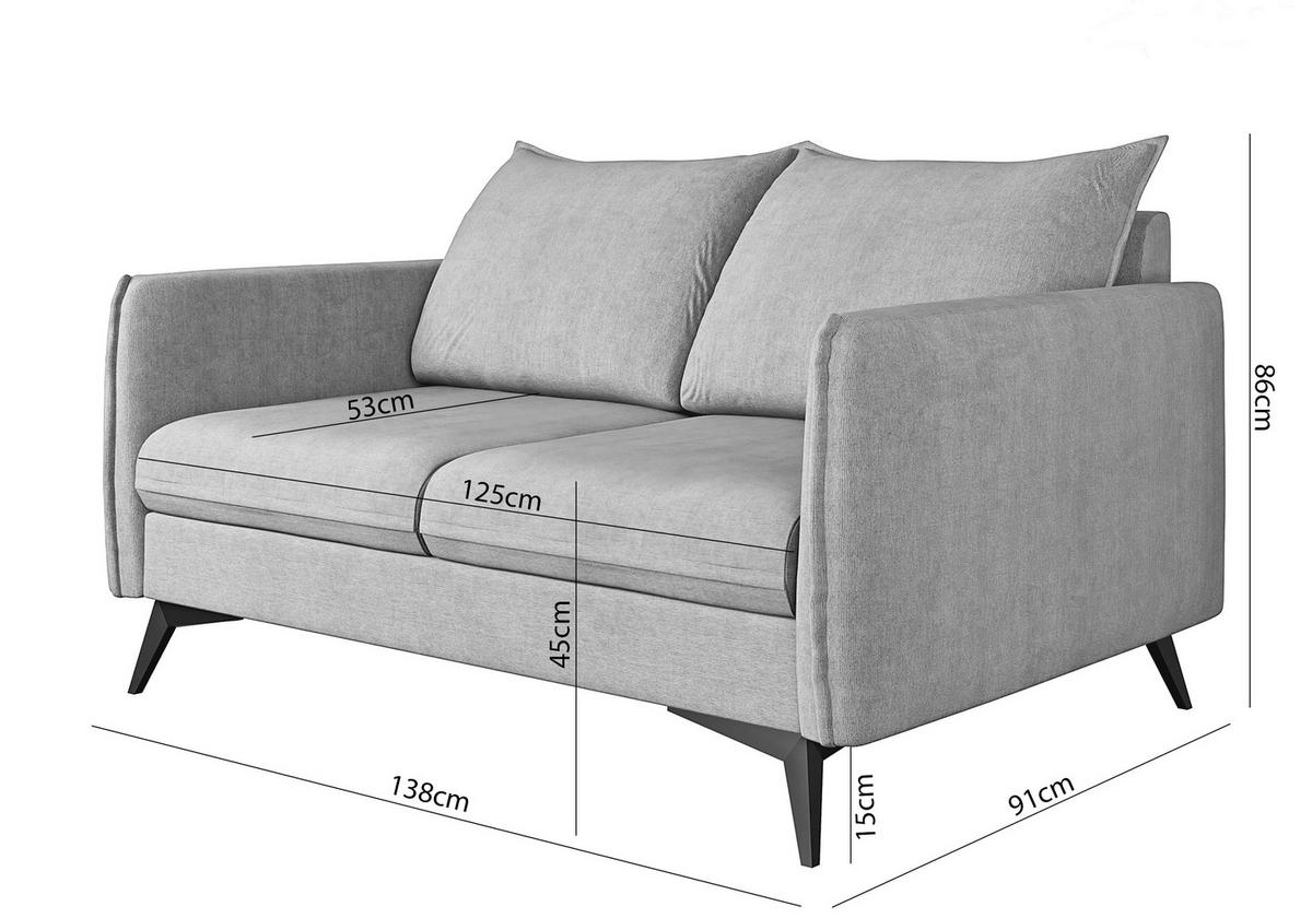 2-SITZER-SOFA Pulse Silber Luxusmicrofaser - Silberfarben/Schwarz, Holz/Textil (138/86/91cm) - S-Style Möbel