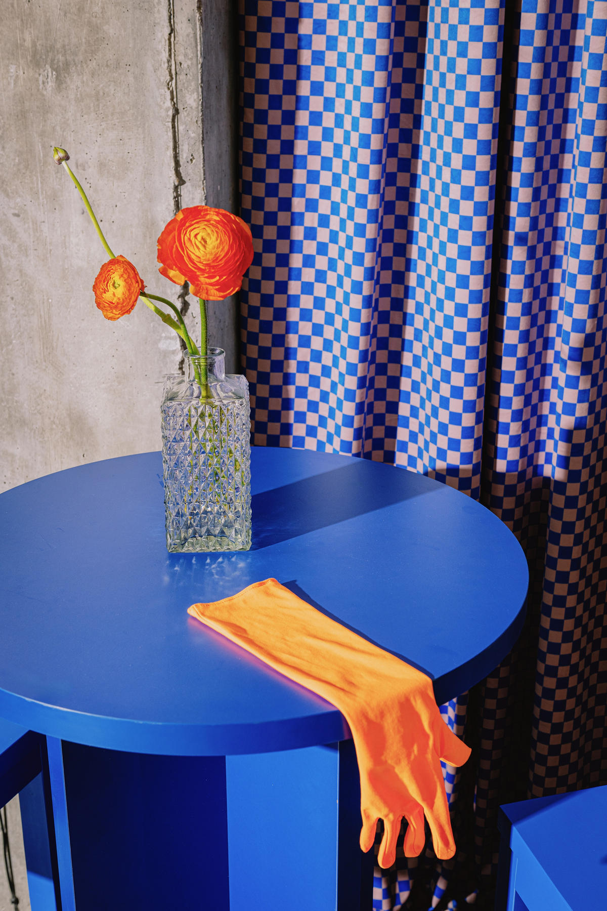 HOCHTISCH rund 60 cm Preußischblau CHINCHIN - Blau, Holzwerkstoff (60/105/60cm) - RNT By Really Nice Things
