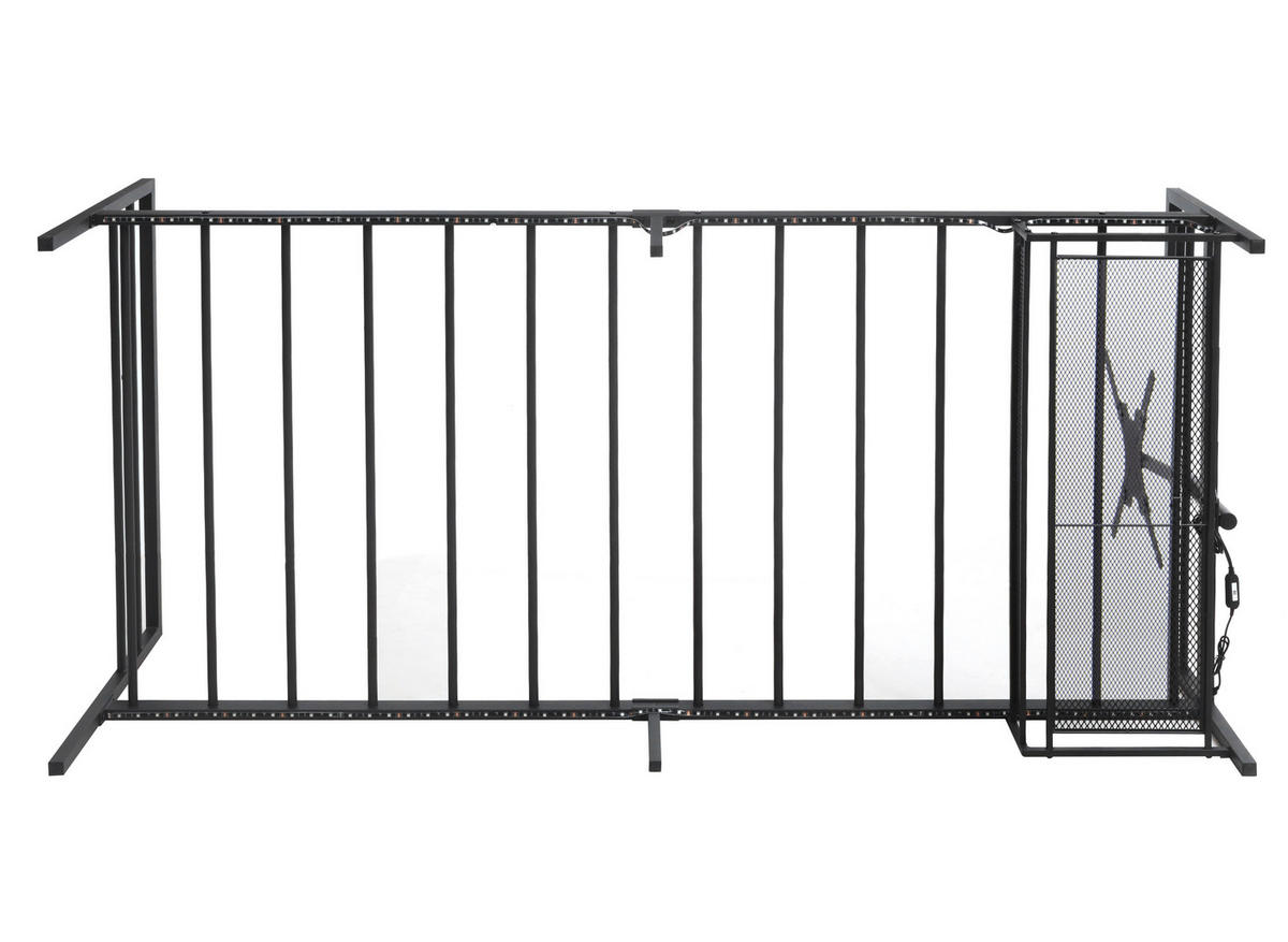 METALLBETT 90/200 cm DE-03488, mit verstellbarer Halterung, LED-Beleuchtung und Aufbewahrungskörben, in Schwarz - Schwarz, Metall (90/200cm) - ComfortXL