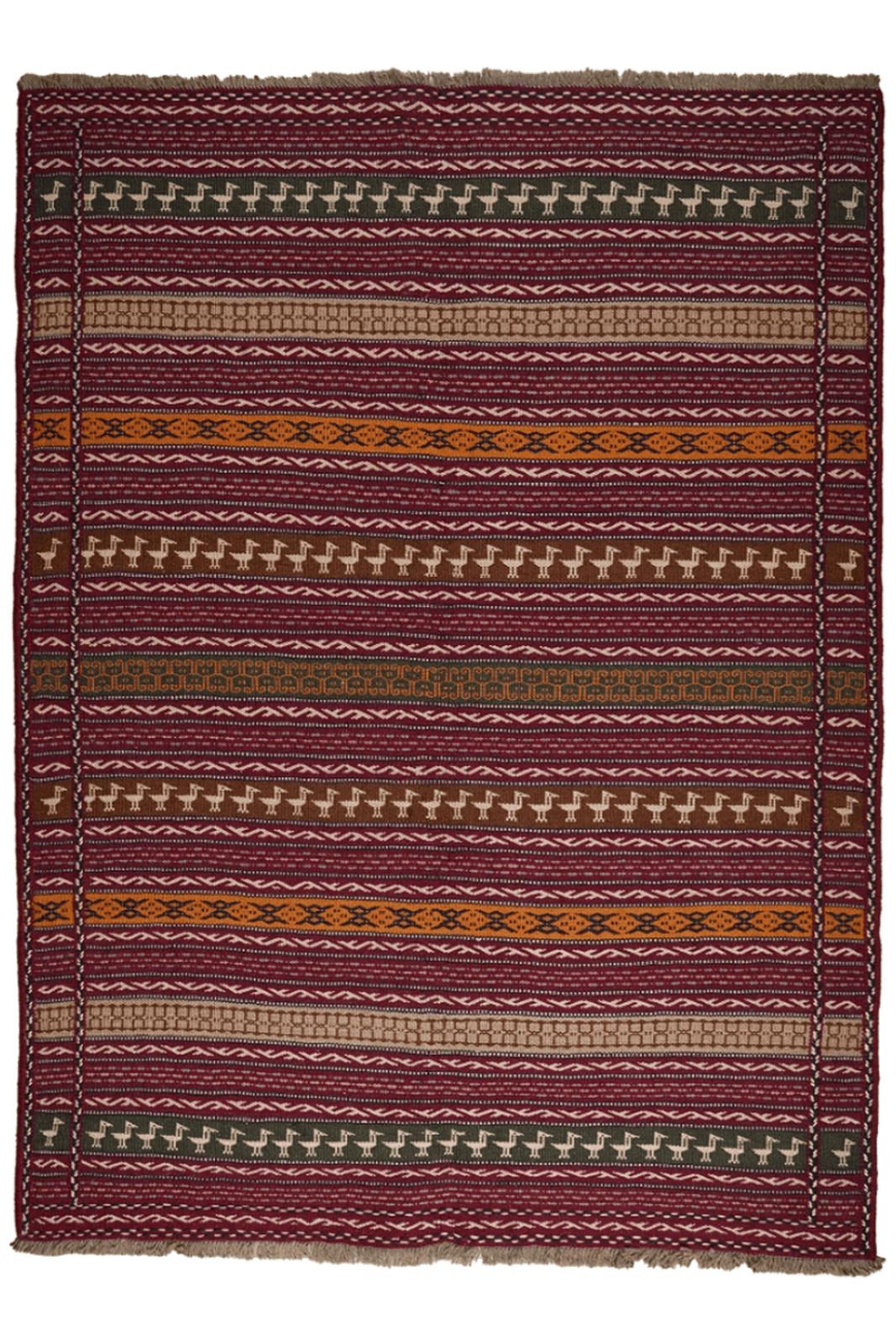 KELIM-TEPPICH handgewebt Kordi Violett 200/148 cm Schurwolle - Violett, Textil (148/200cm) - Looma