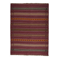 KELIM-TEPPICH handgewebt Kordi Violett 200/148 cm Schurwolle - Violett, Textil (148/200cm) - Looma
