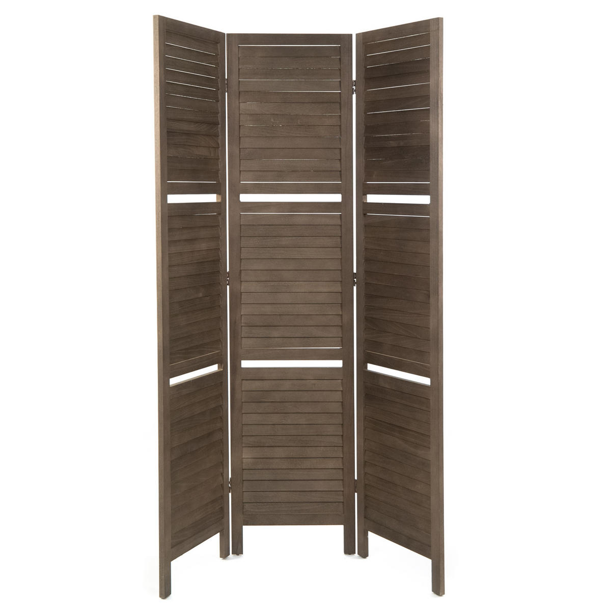 RAUMTEILER Cottage II 3-tlg. Holz, mit 2 Ablagen braun - Braun, Holz (120/170/22cm) - DESIGN DELIGHTS