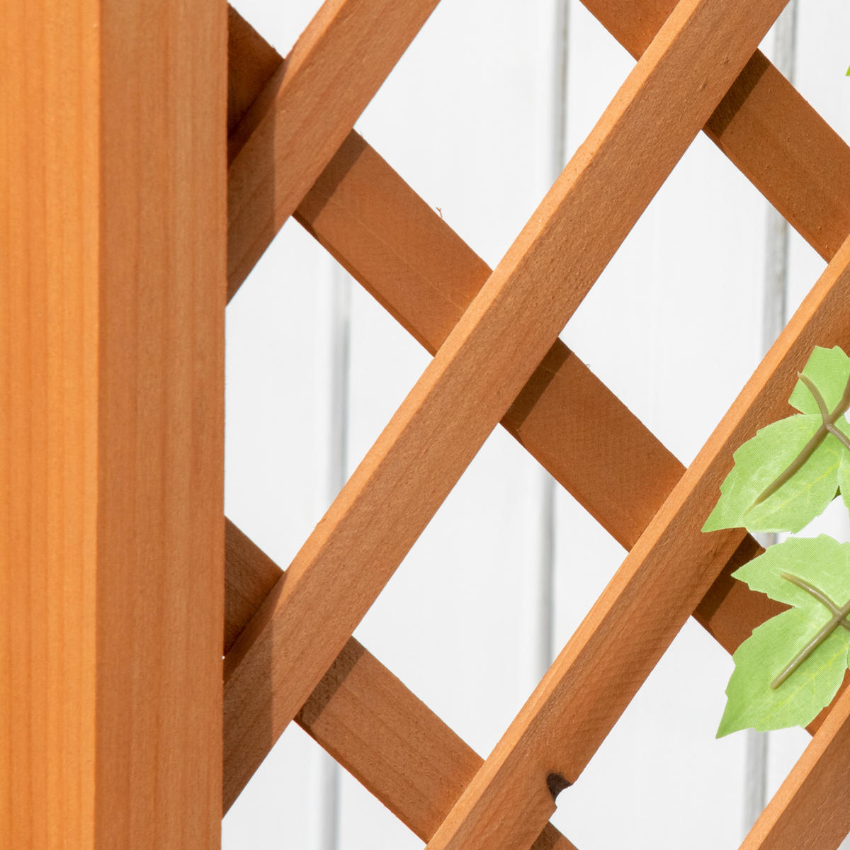 HOCHBEET DE-12124 mit Rankgitter 83/36/152 cm mit Lattenboden Natur - Braun, Holz (83/152/36cm) - ComfortXL