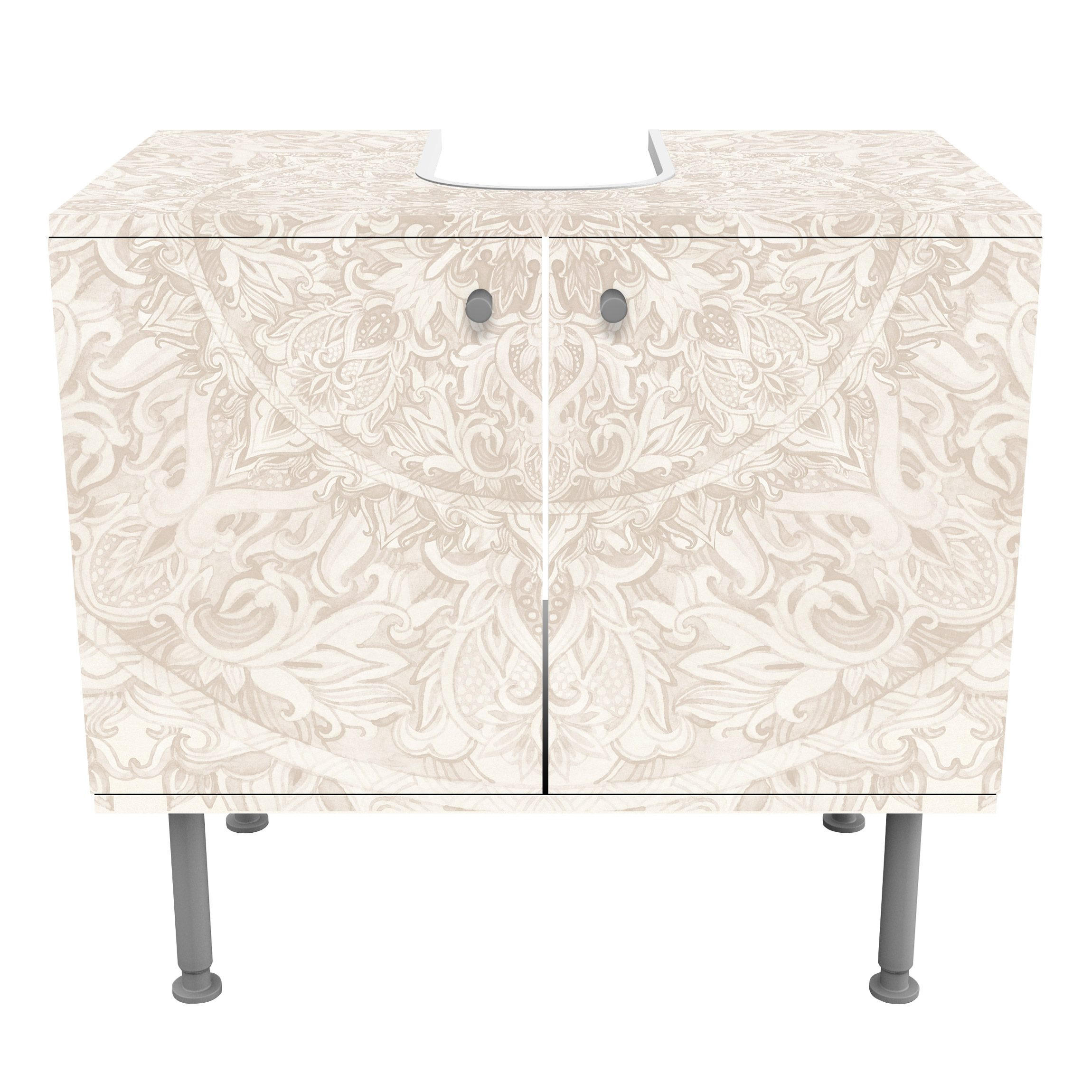 WASCHBECKENUNTERSCHRANK Mandala Aquarell Muster Ornament beige 60/55/35 cm - Beige, Holzwerkstoff (60/55/35cm) - Bilderwelten