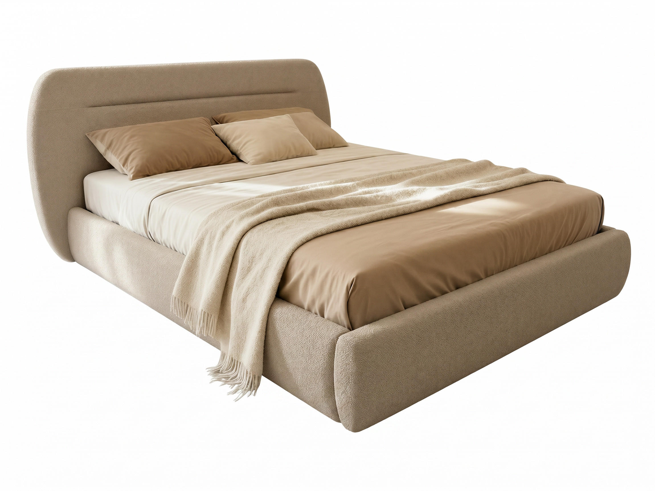 POLSTERBETT Orio - Eichefarben/Creme, Holz/Kunststoff (180/200cm) - Sofnet