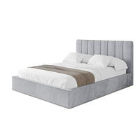 POLSTERBETT mit Bettkasten und Lattenrost, Bett mit Matratze H3/H4 - STERA 160x200 Hellgrau - Hellgrau, Holzwerkstoff/Textil (160/200cm) - ALTDECOR