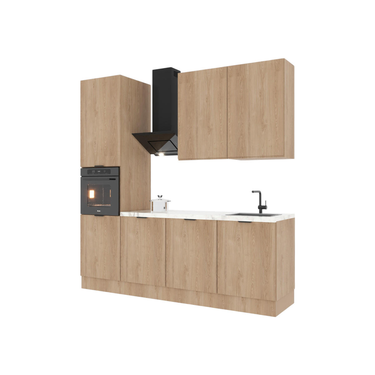 KÜCHENZEILE 240 cm Livaro – KU-S27 – Sonoma Eiche - Sonoma Eiche, Holzwerkstoff (240/247/60cm) - hi-markt