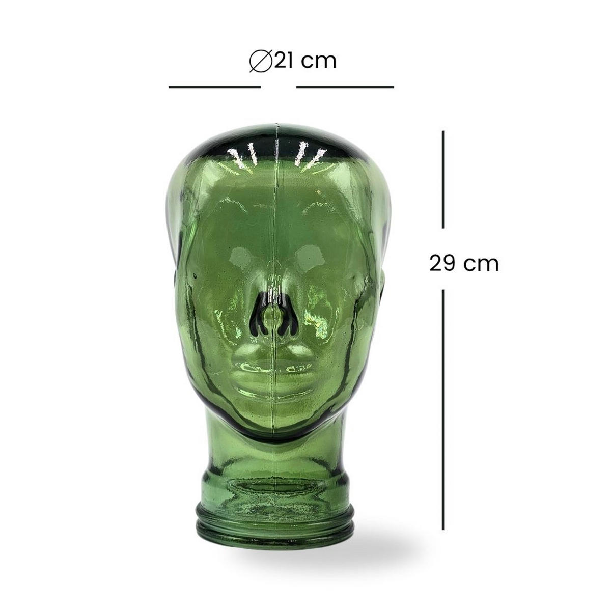 KOPFHÖRERSTÄNDER MICK Glas T03 grün - Grün, Glas (21/29/21cm) - DESIGN DELIGHTS