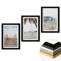 WANDBILDER 3er-Set - 20x30 cm Schwarzer Rahmen - Strandtreppe aus Holz, Schaukel - Schwarz, Kunststoff (20/30cm) - ArtPrintCave