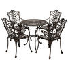 BISTROSET Boulder - Jugendstil - 5-teilig, Aluguss antik bronze - Braun, Metall - TPFGarden